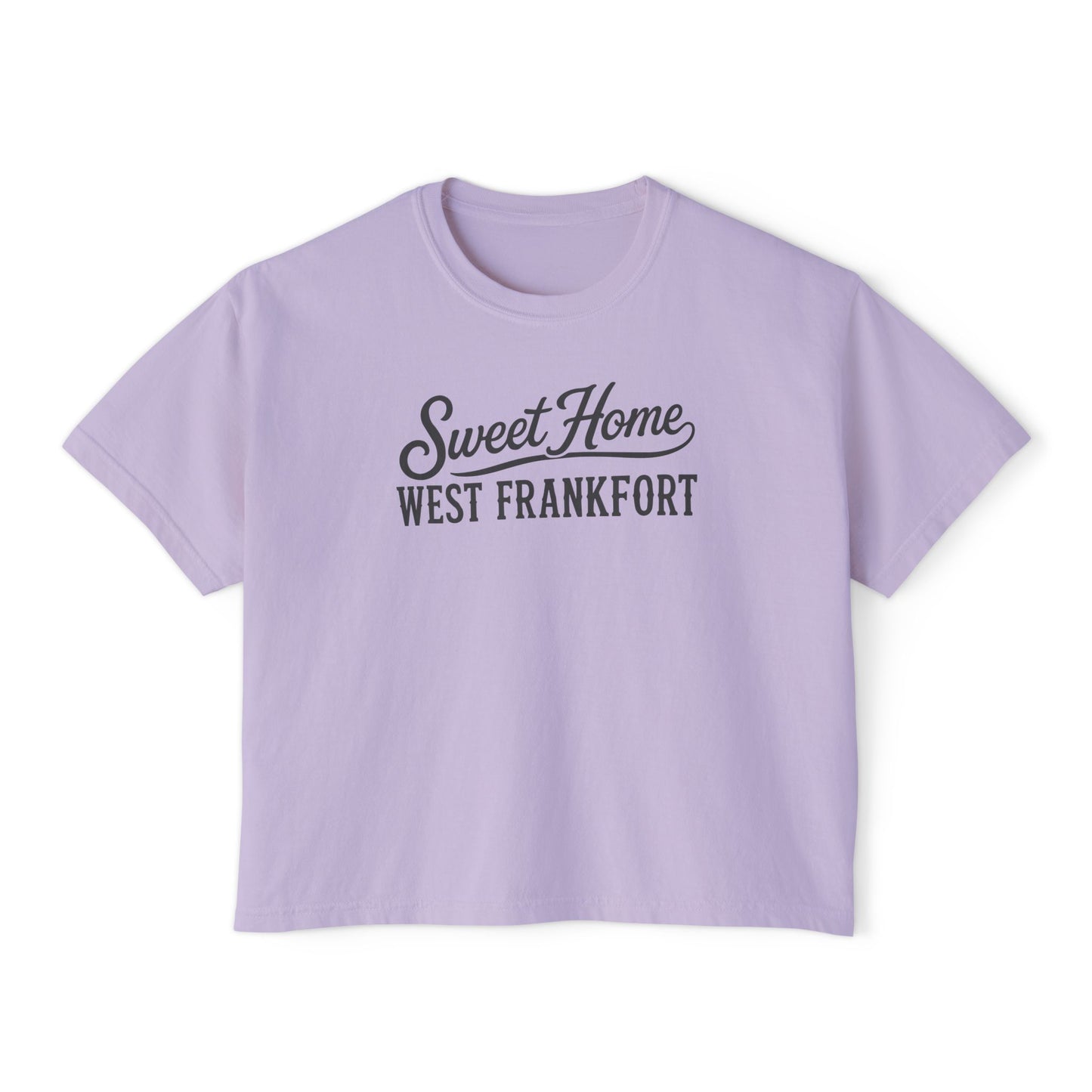 Sweet Home West Frankfort Core Collection Boxy Tee — Women's Retro City Pride T‑Shirt