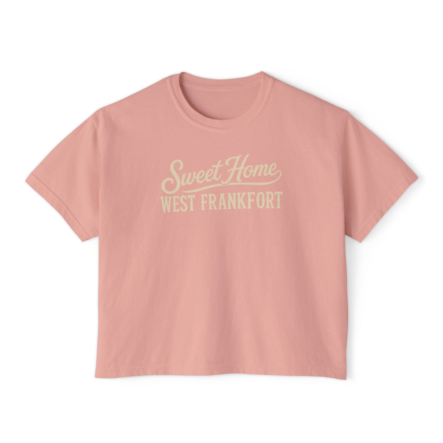 Sweet Home West Frankfort Core Collection Boxy Tee — Women's Retro City Pride T‑Shirt