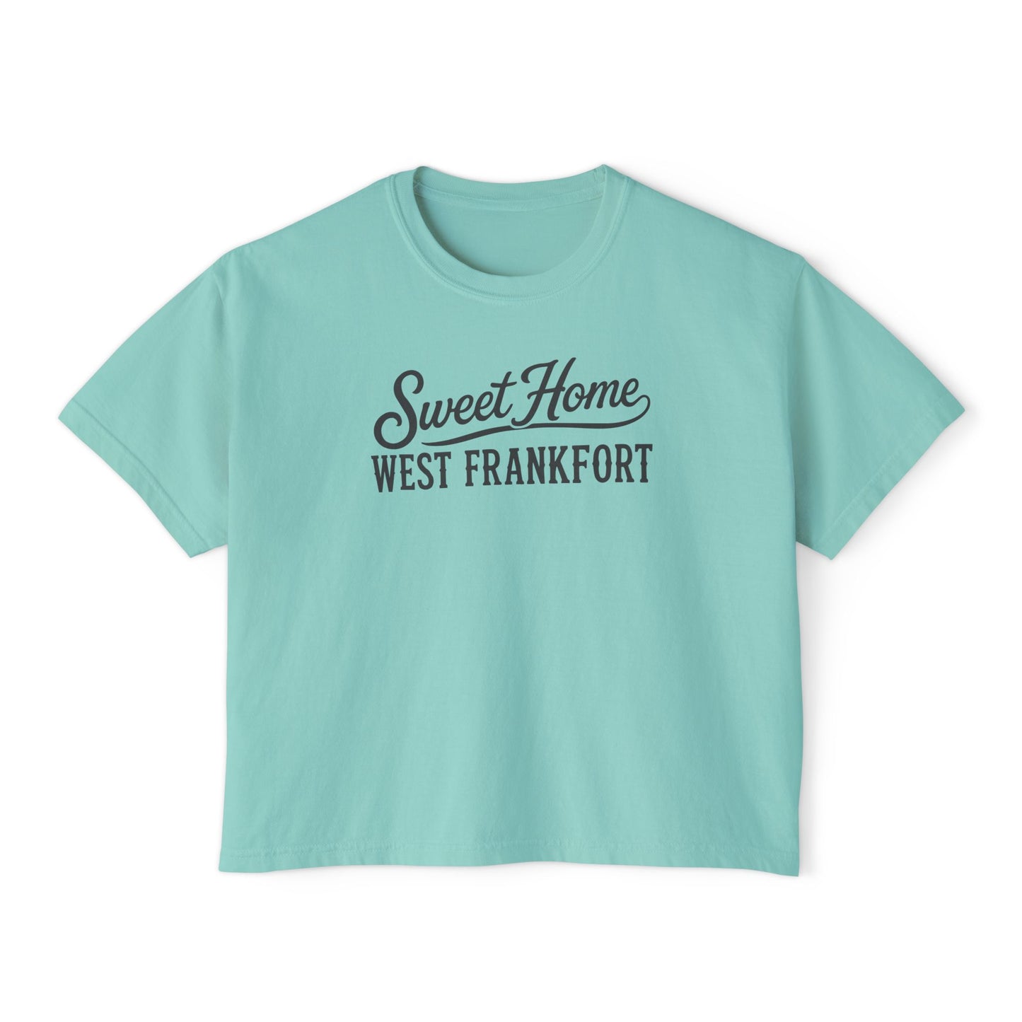 Sweet Home West Frankfort Core Collection Boxy Tee — Women's Retro City Pride T‑Shirt
