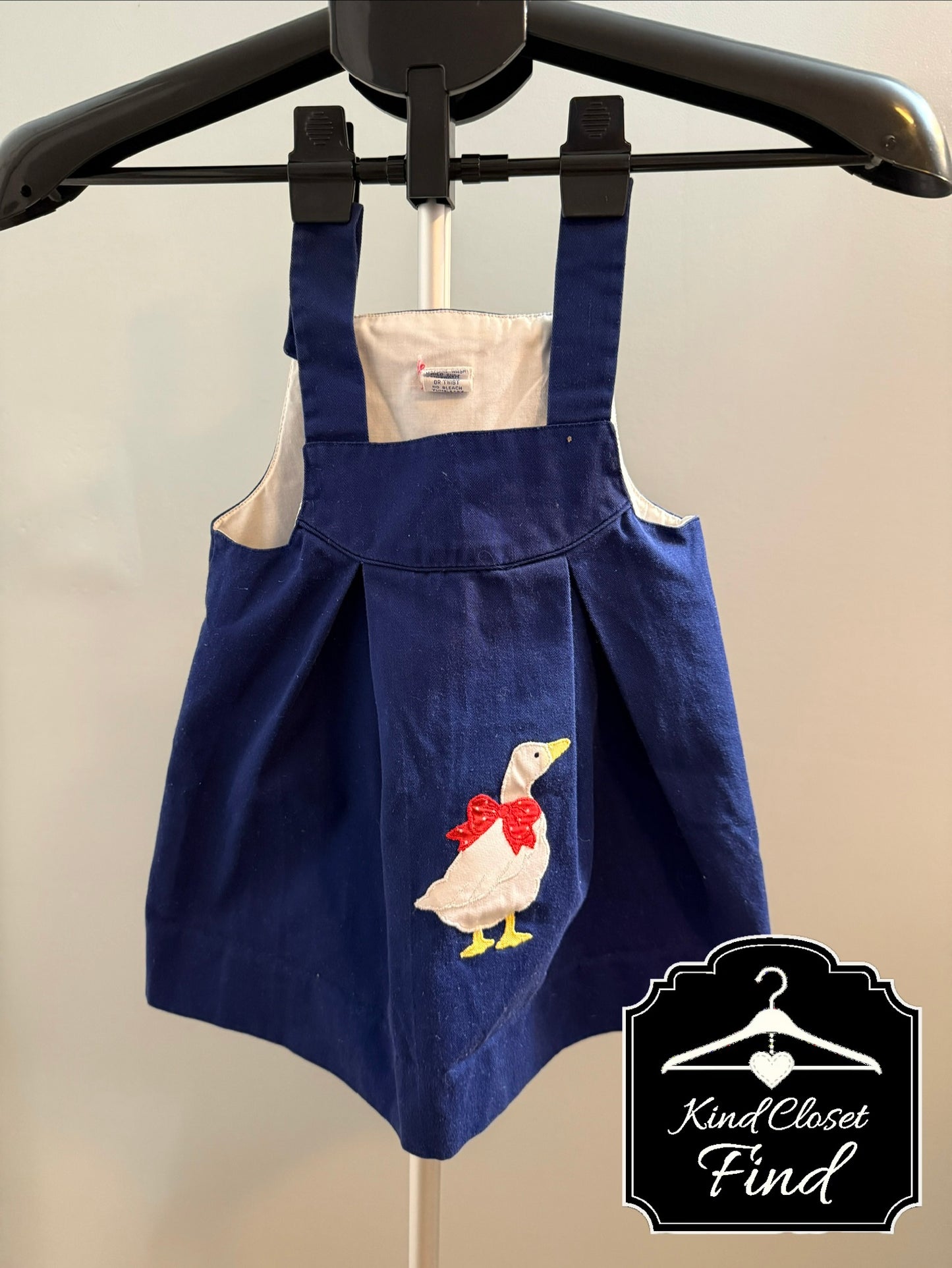 Vintage Toddler Goose Appliqué Dress
