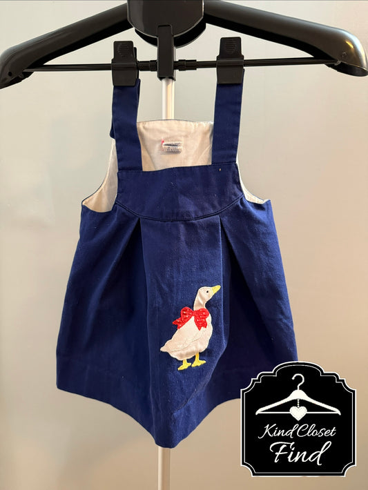 Vintage Toddler Goose Appliqué Dress